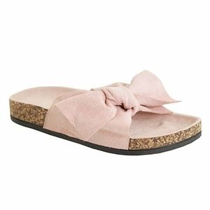 New ANNA Blush Pink Knot Bow Cork Sandals